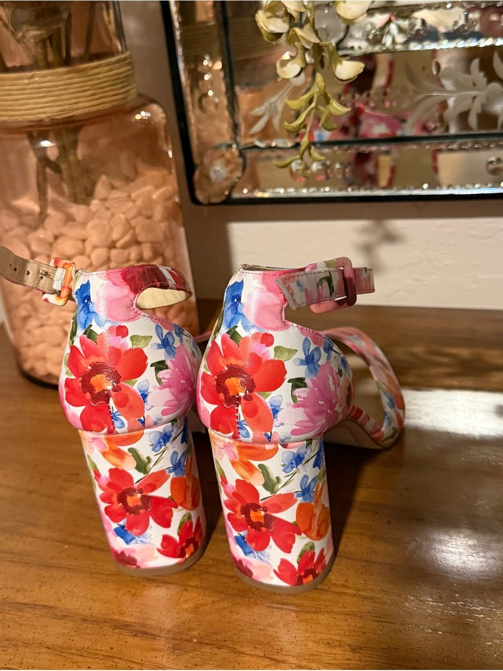Alex Marie Multicolor Floral Block Heel Pumps - Picture 4 of 4